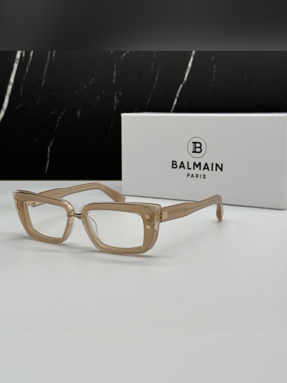 New Balmain Madame Beige Eyeglasses Frame
